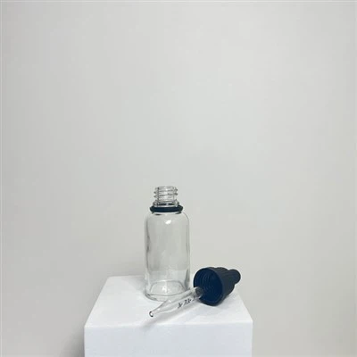 30ml glær flaska fyrir ilmkjarnaolíur með mælipípettu